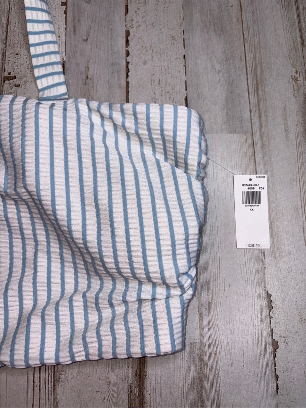 Old Navy Women's Striped Bikini Top Adjustable Straps Blue/White Plus Sz 4X NWT! - Picture 2 of 16